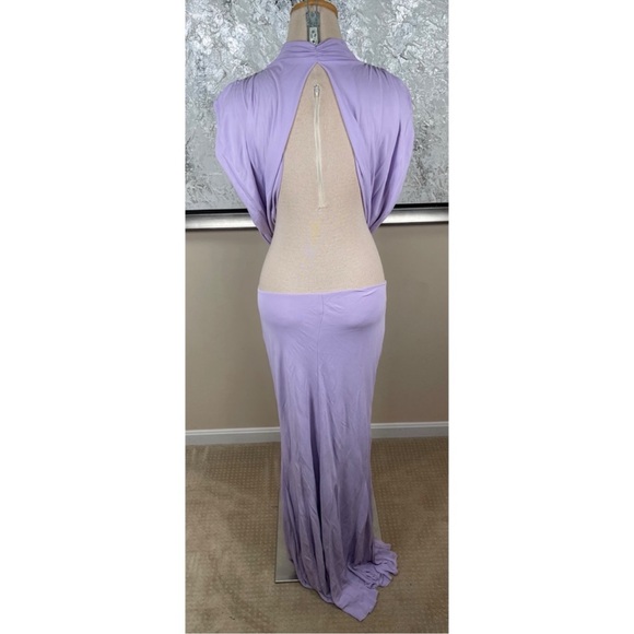 Helsa Constantina Bow Cutout Ruched Draped Jersey Maxi Dress Sz XL - Picture 12 of 14